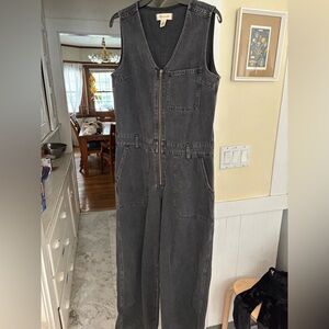 Madewell Black Denim Zip Jumpsuit